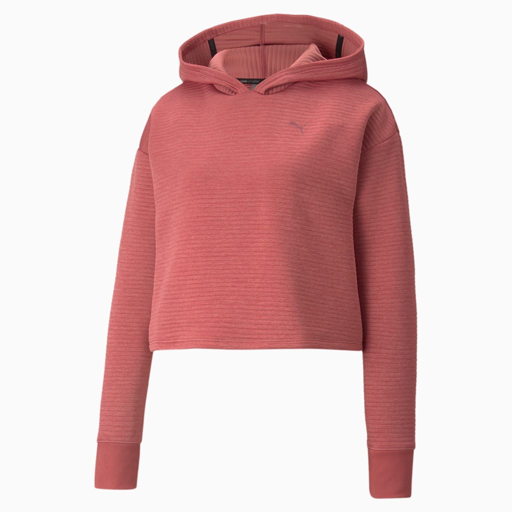 Mauvewood Puma STUDIO Textured Training Skimmer Women's Hoodie | 7019EOMSX