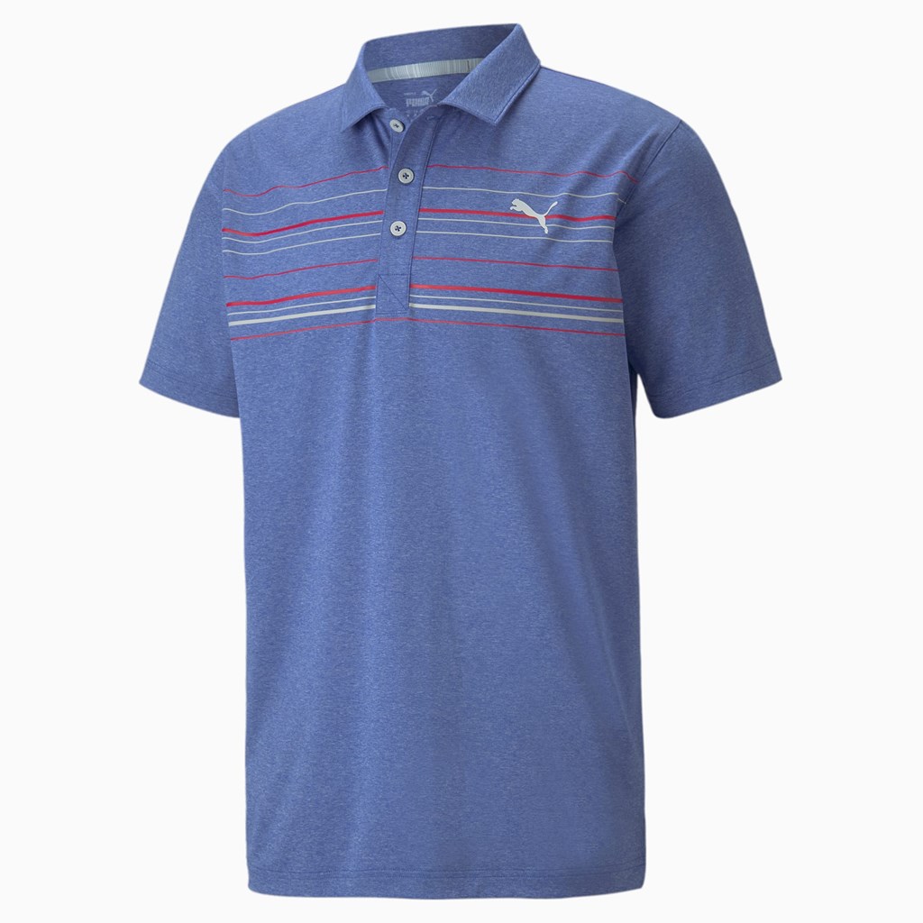 Mazarine Blue Heather Puma MATTR Hazard Men\'s Polo | 5063NJROV