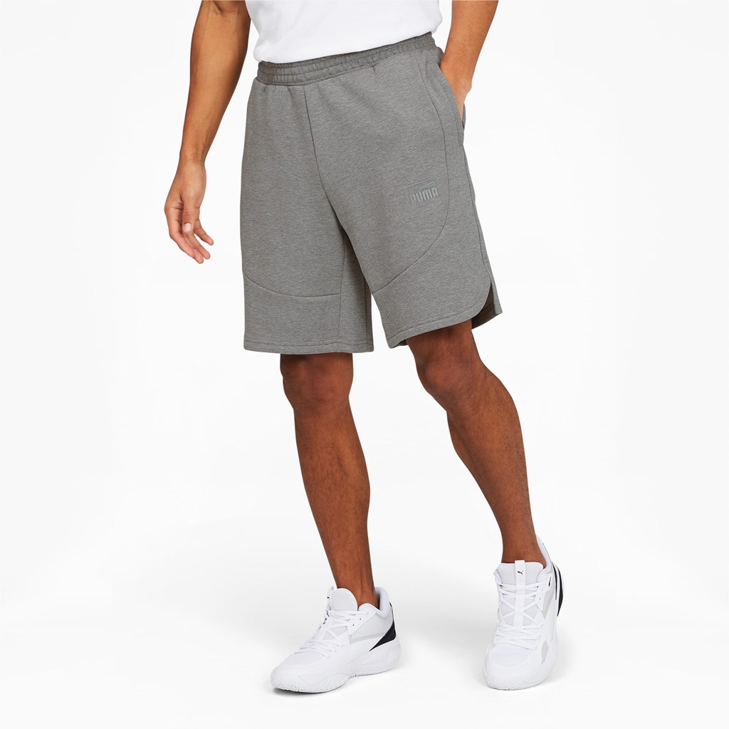 Medium Gray Heather / Medium Gray Heather Puma Dime Basketball Men\'s Shorts | 0389HIMUT