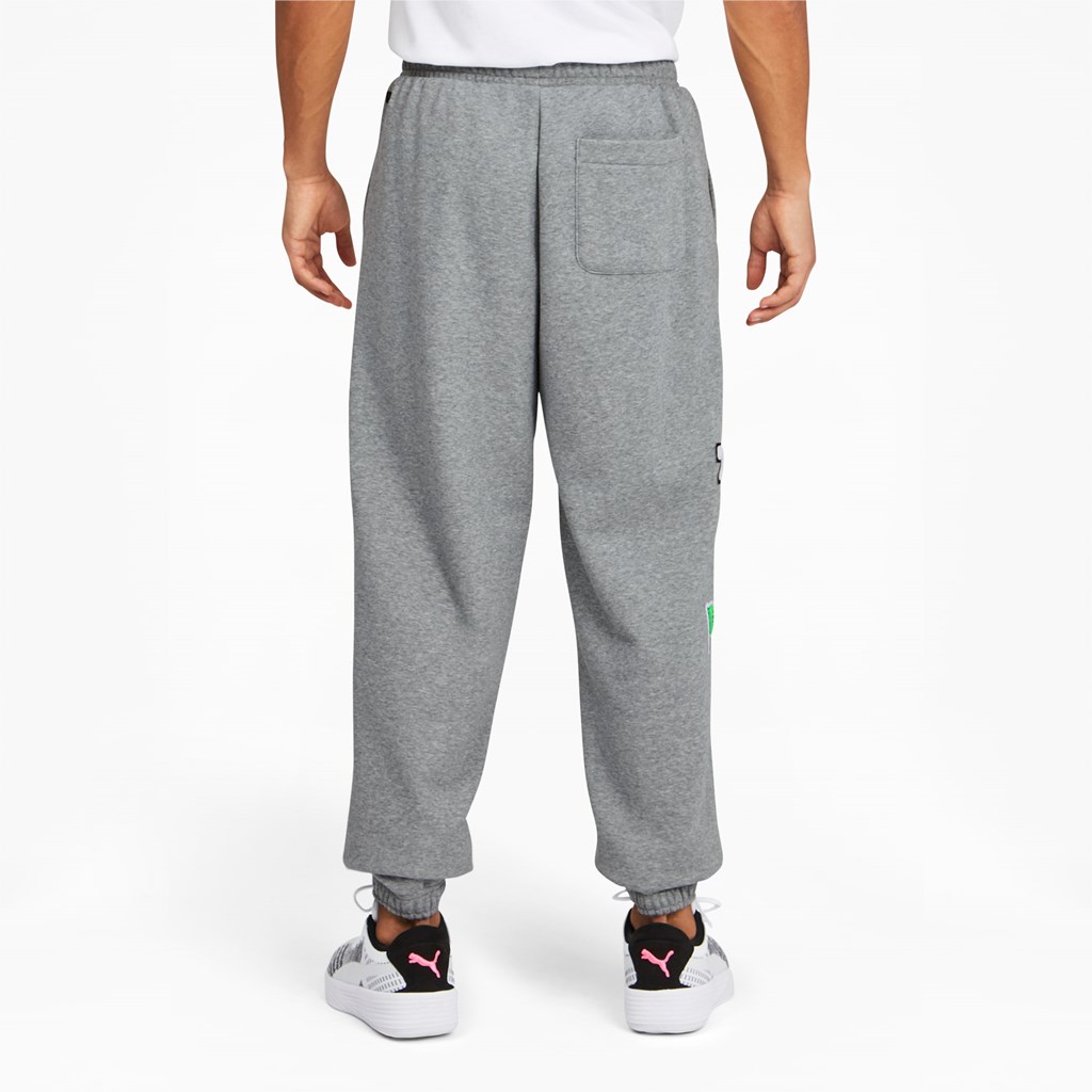 Medium Gray Heather / Medium Gray Heather Puma Combine Basketball Men's Pants | 9632ELCBO