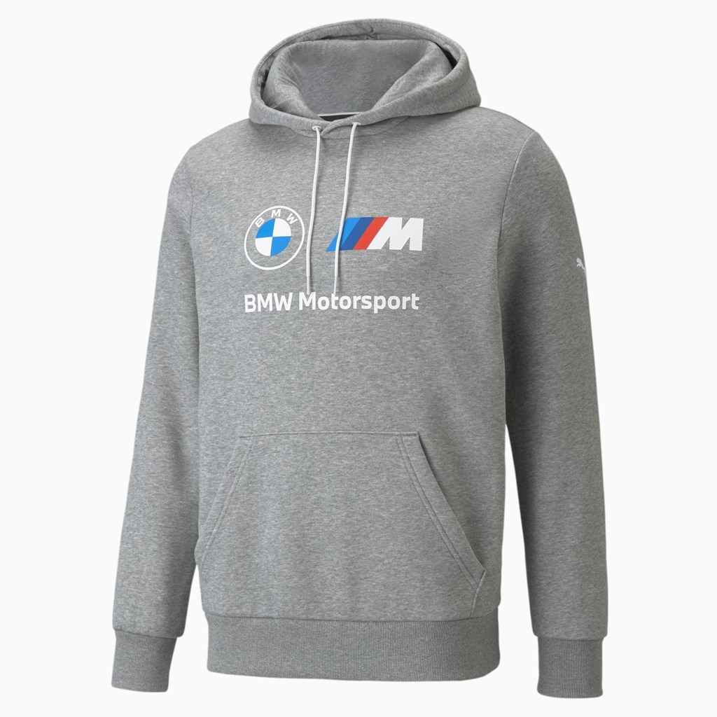 Medium Gray Heather Puma BMW M Motorsport Essentials Fleece Men\'s Hoodie | 3051VWLCK