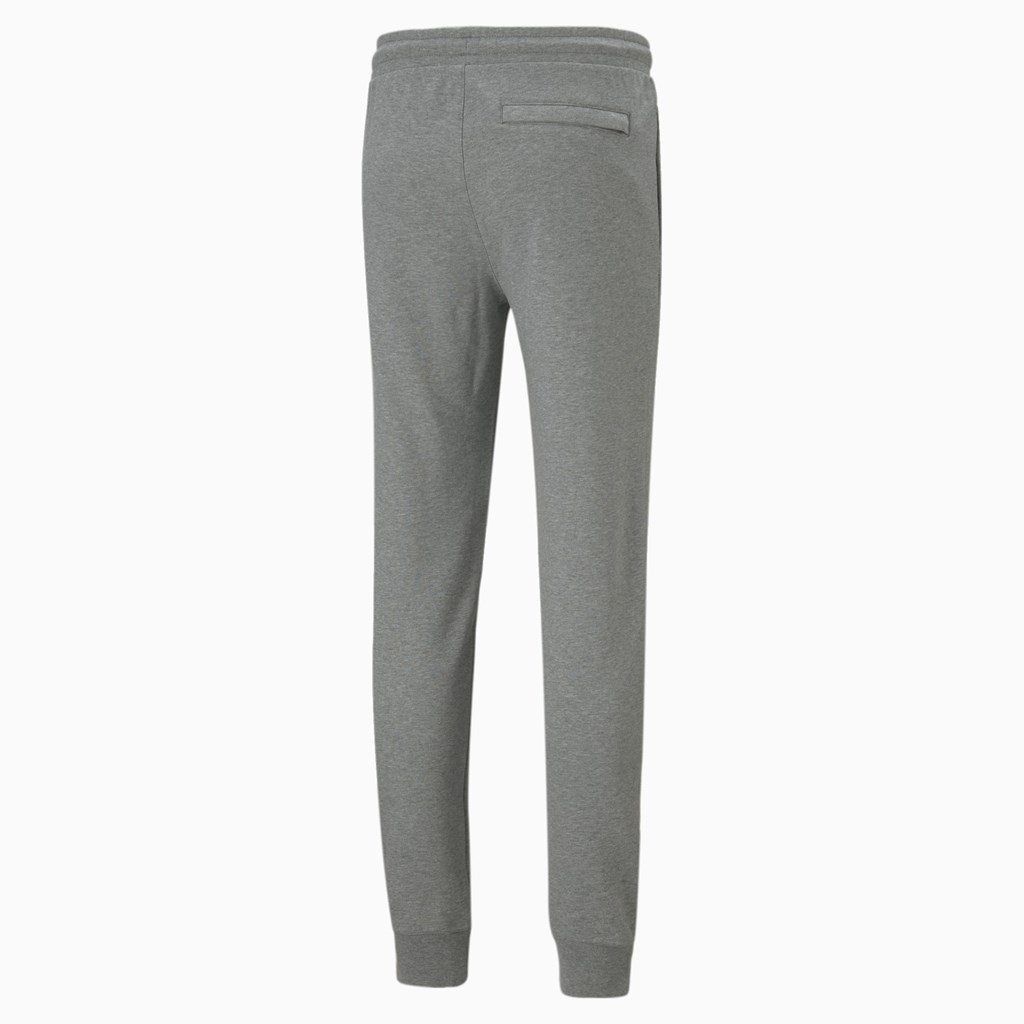 Medium Gray Heather Puma Classics Cuffed Men's Sweatpants | 4370AYGBM