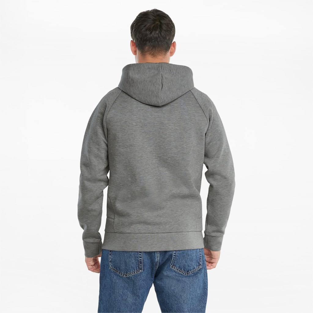 Medium Gray Heather Puma Classics Tech Full-Zip Men's Hoodie | 6974ZTMUI