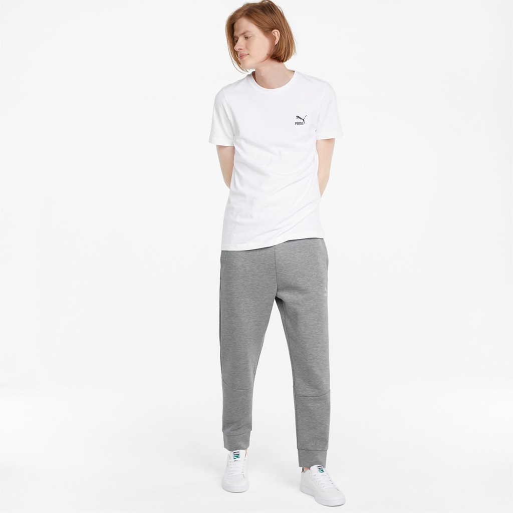 Medium Gray Heather Puma Classics Tech Men's Pants | 9718LOTXE