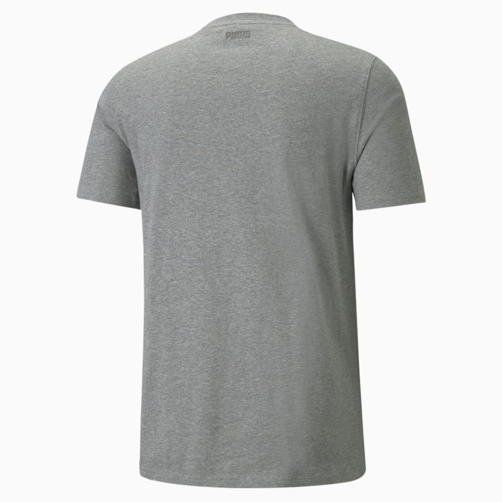 Medium Gray Heather Puma Clutch Short Sleeve Basketball Men's Tee | 8143GCUNT