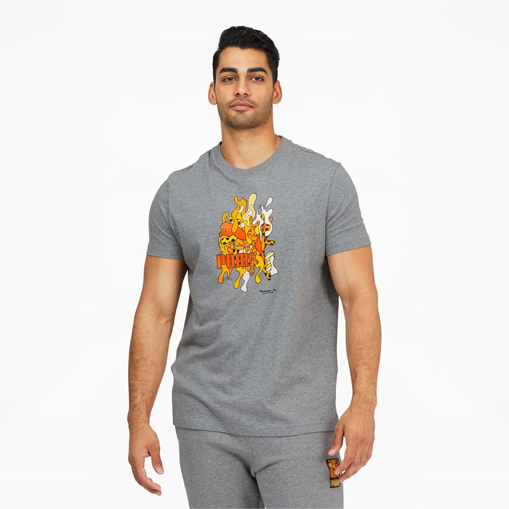 Medium Gray Heather Puma PUMA x BRITTO Tee Men\'s Tee | 5328GRNCT