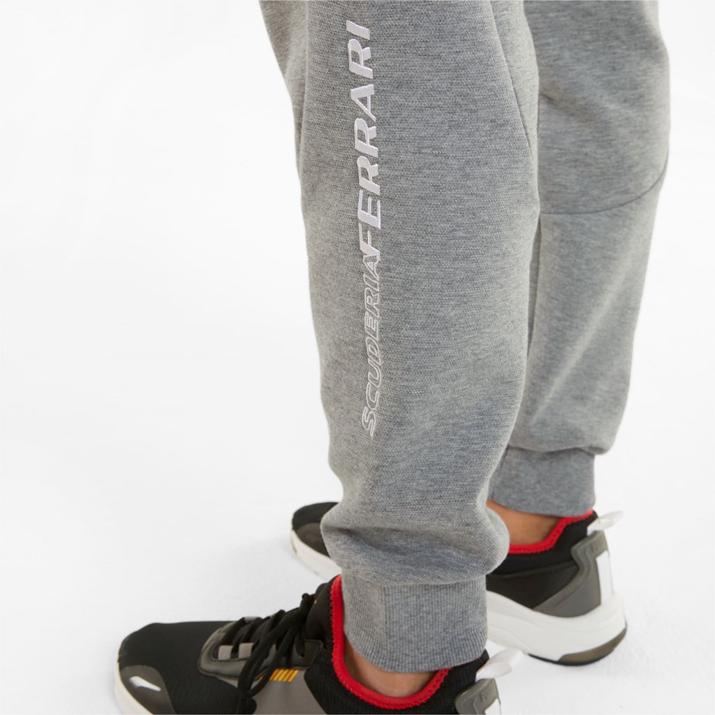 Medium Gray Heather Puma Scuderia Ferrari Race Men's Sweatpants | 4175DXFOL