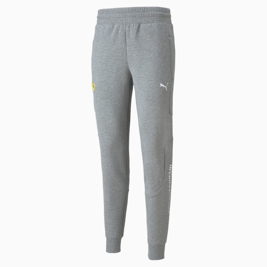 Medium Gray Heather Puma Scuderia Ferrari Race Men's Sweatpants | 4175DXFOL