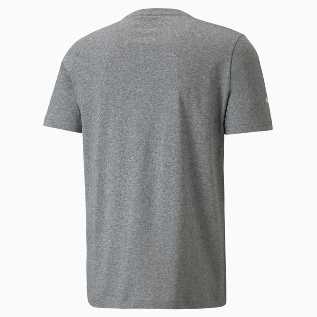 Medium Gray Heather Puma Scuderia Ferrari Race Big Shield Men's Tee | 6741QRJEN