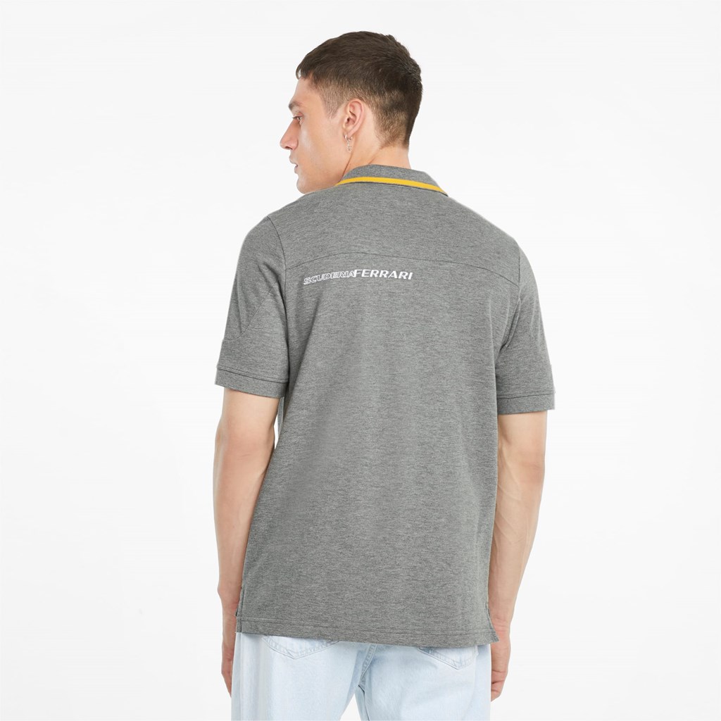 Medium Gray Heather Puma Scuderia Ferrari Race Men's Polo Shirt | 8091BKPEG