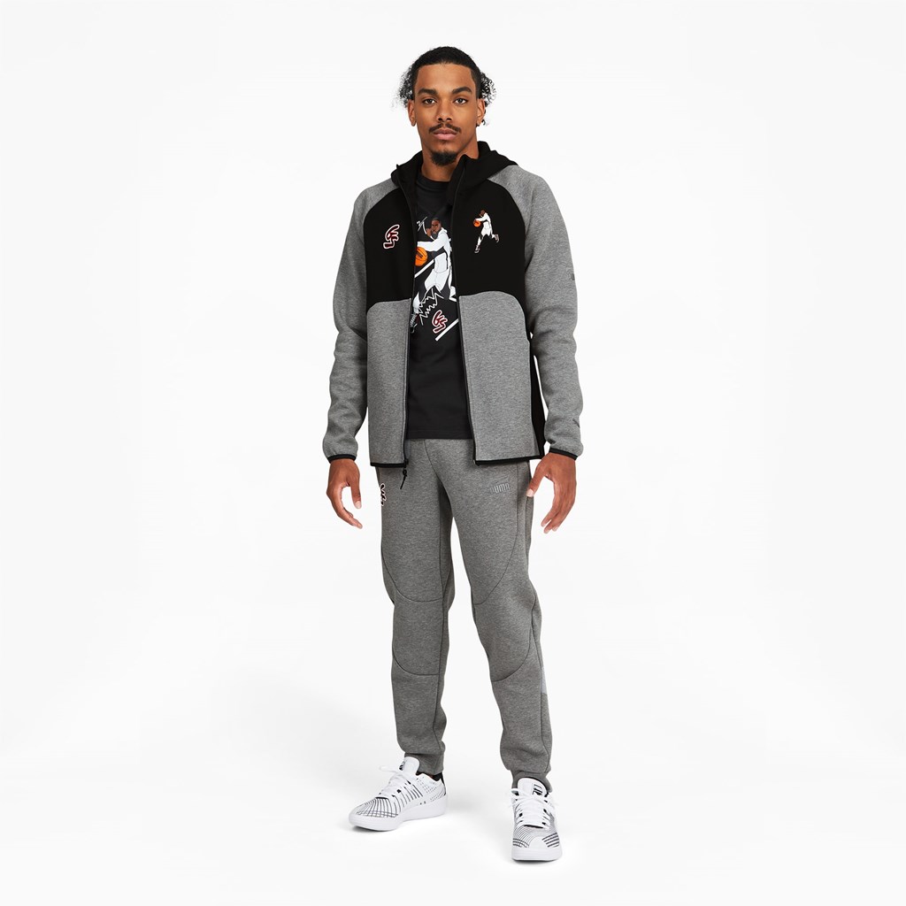 Medium Gray Heather Puma Shammgod Dime Men's Jacket | 6815XTZAD