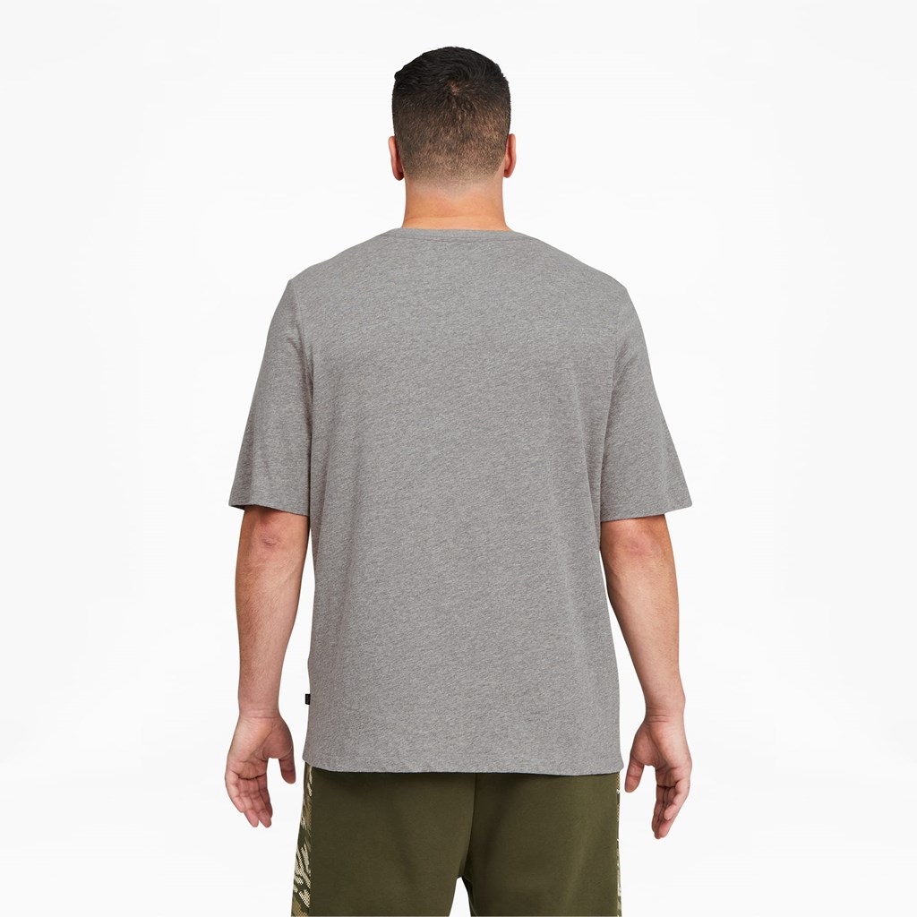 Medium Gray Heather / White Puma Classics Logo BT Men's Tee | 6204MIHTA