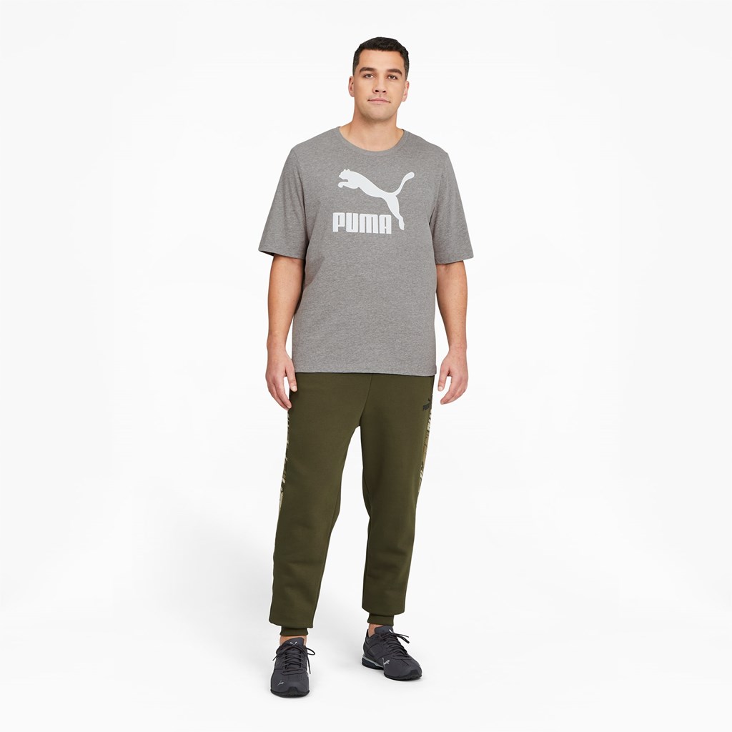 Medium Gray Heather / White Puma Classics Logo BT Men's Tee | 6204MIHTA