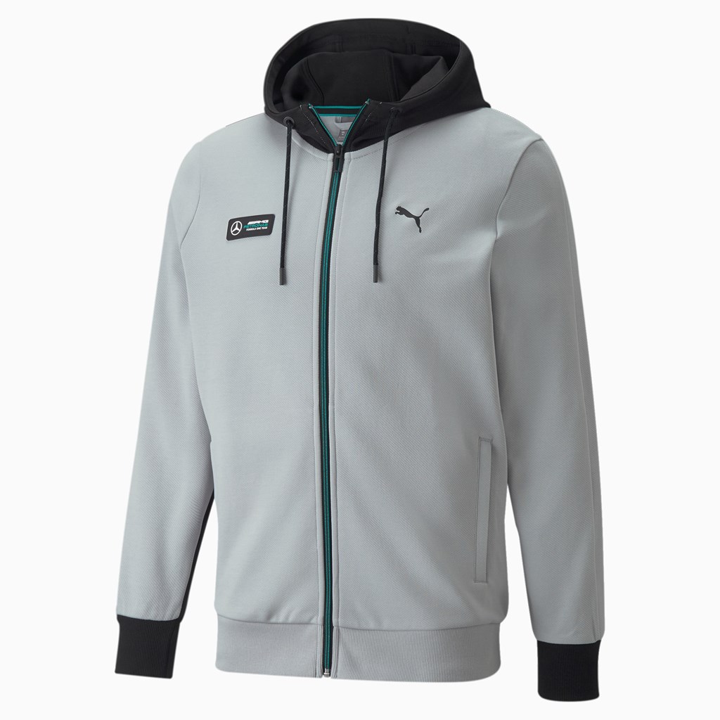 Mercedes Team Silver Puma Mercedes F1 Hooded Sweat Men's Jacket | 5106GSTCM