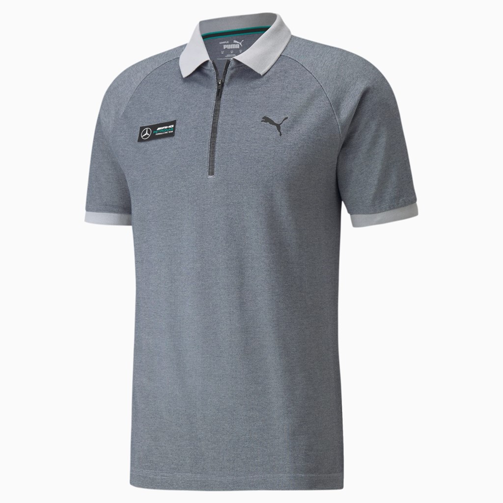 Mercedes Team Silver Puma Mercedes F1 Two-Tone Men's Polo Shirt | 5310CHLIT