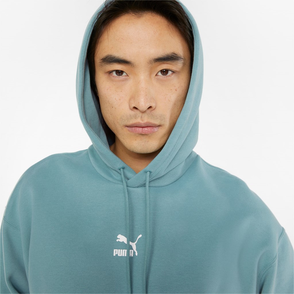 Mineral Blue Puma Classics Relaxed Men's Hoodie | 6013DUXRM