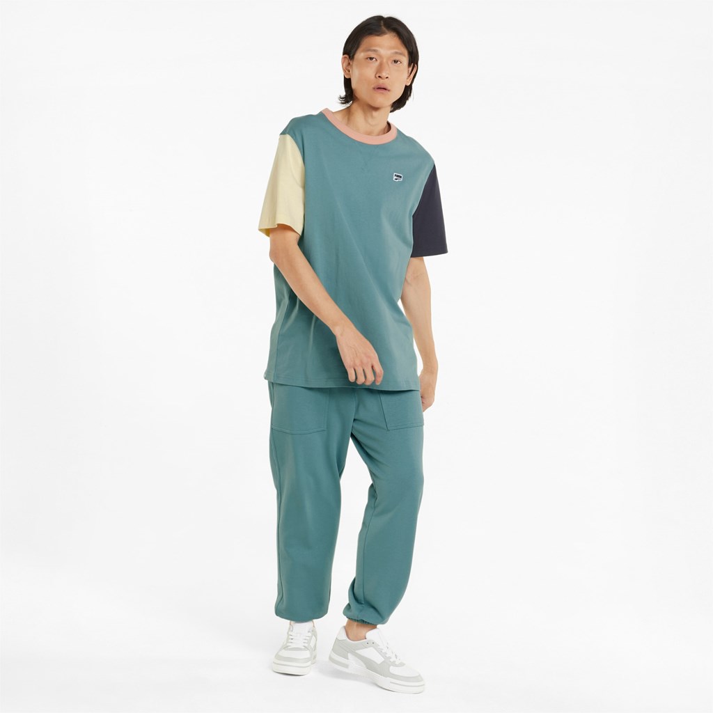 Mineral Blue Puma Downtown Men's Sweatpants | 2397UXZBA