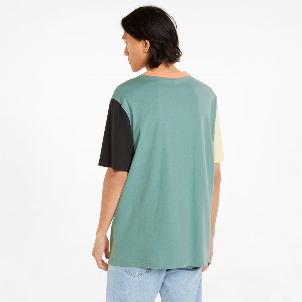 Mineral Blue Puma Downtown Men's Tee | 9837VJDCU