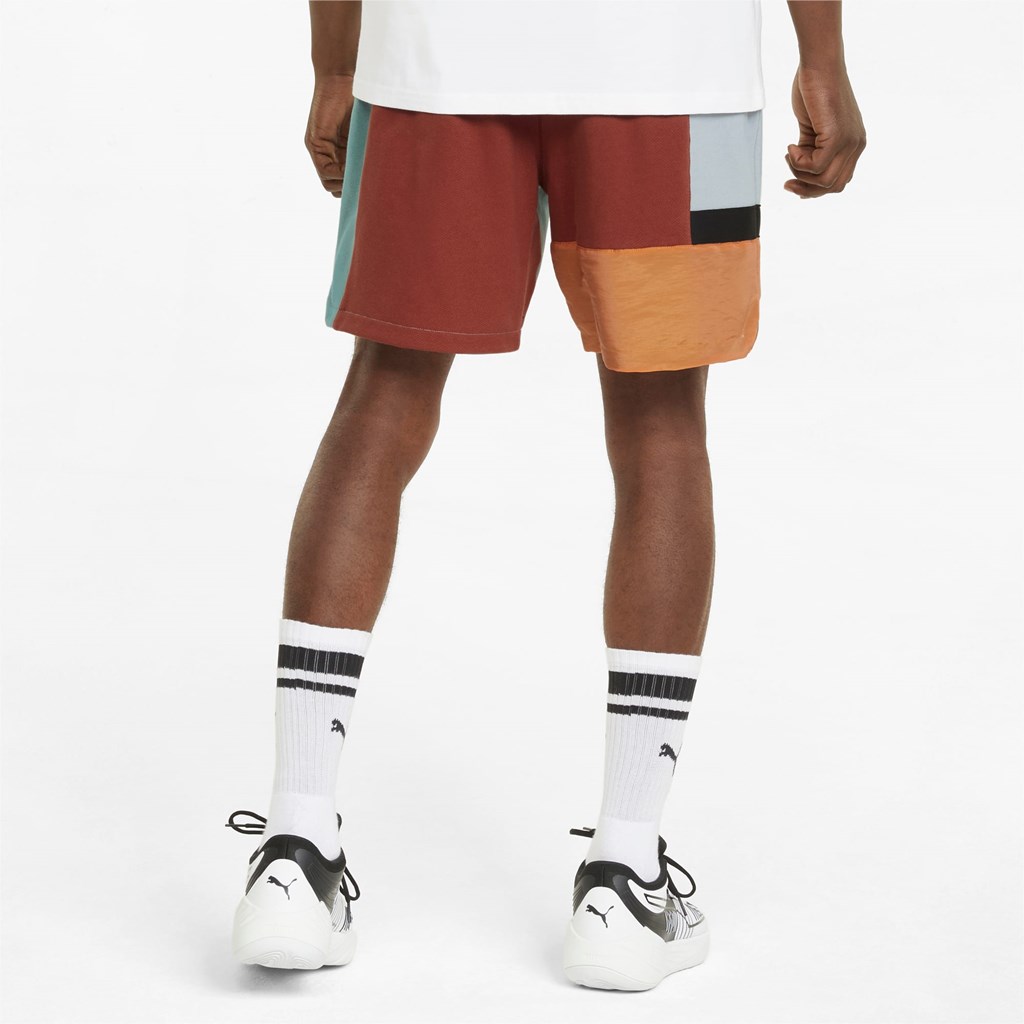 Mineral Blue Puma Signature Basketball Men's Shorts | 7631FTQBJ