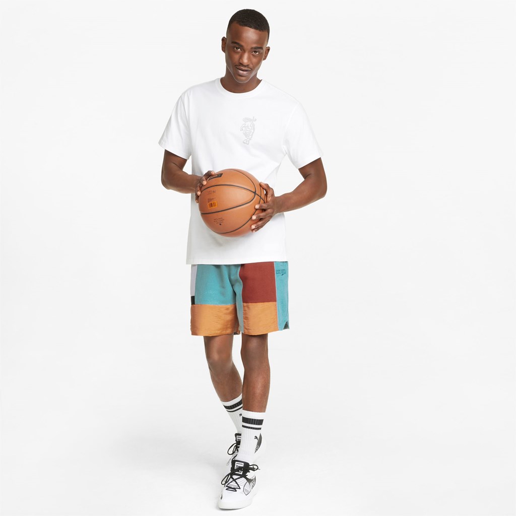 Mineral Blue Puma Signature Basketball Men's Shorts | 7631FTQBJ