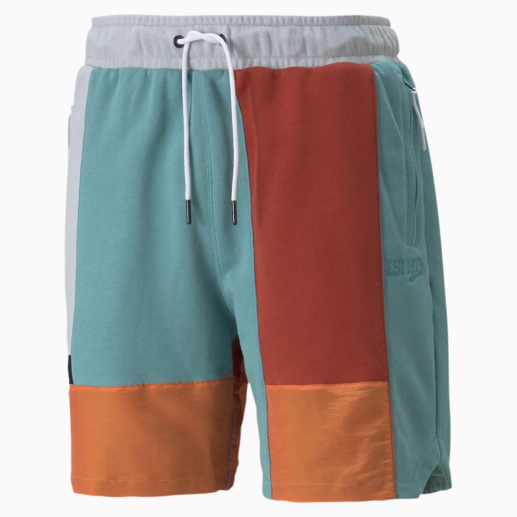 Mineral Blue Puma Signature Basketball Men's Shorts | 7631FTQBJ