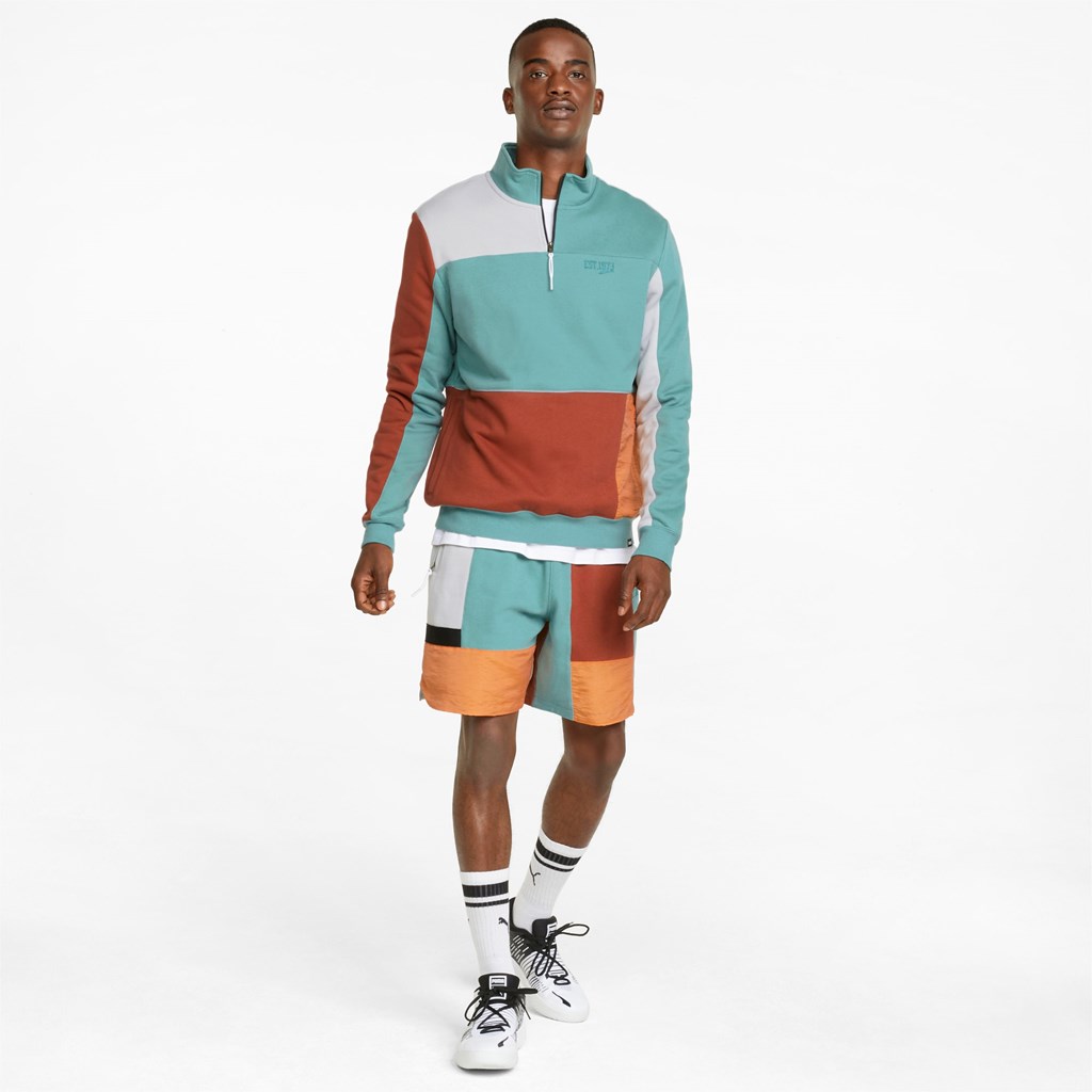 Mineral Blue Puma Signature Basketball Men's Pullover | 9708PMTVD