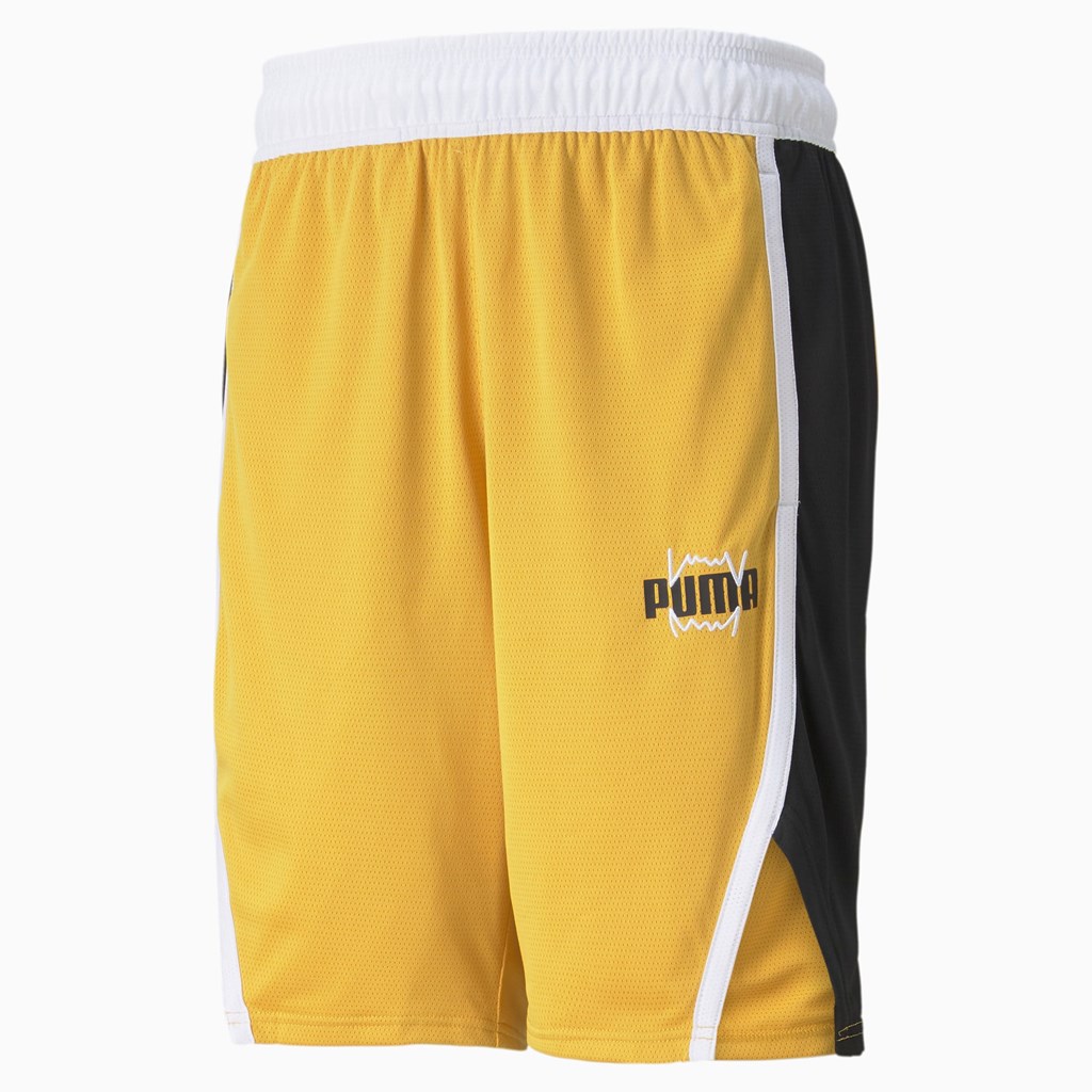 Mineral Yellow Puma Curl Basketball Men's Shorts | 1084LGJKZ