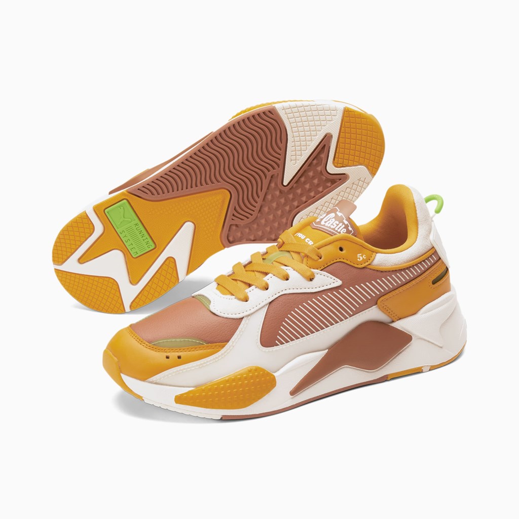 Mocha Bisque / Sunflower Puma PUMA x WHITE CASTLE RS-X Men's Sneakers | 2561CIZWL