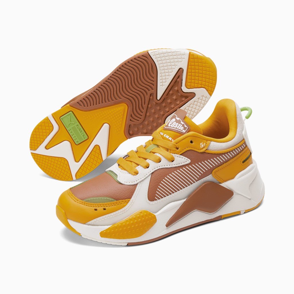 Mocha Bisque / Sunflower Puma PUMA x WHITE CASTLE RS-X JR Girls' Sneakers | 7519PWQAC