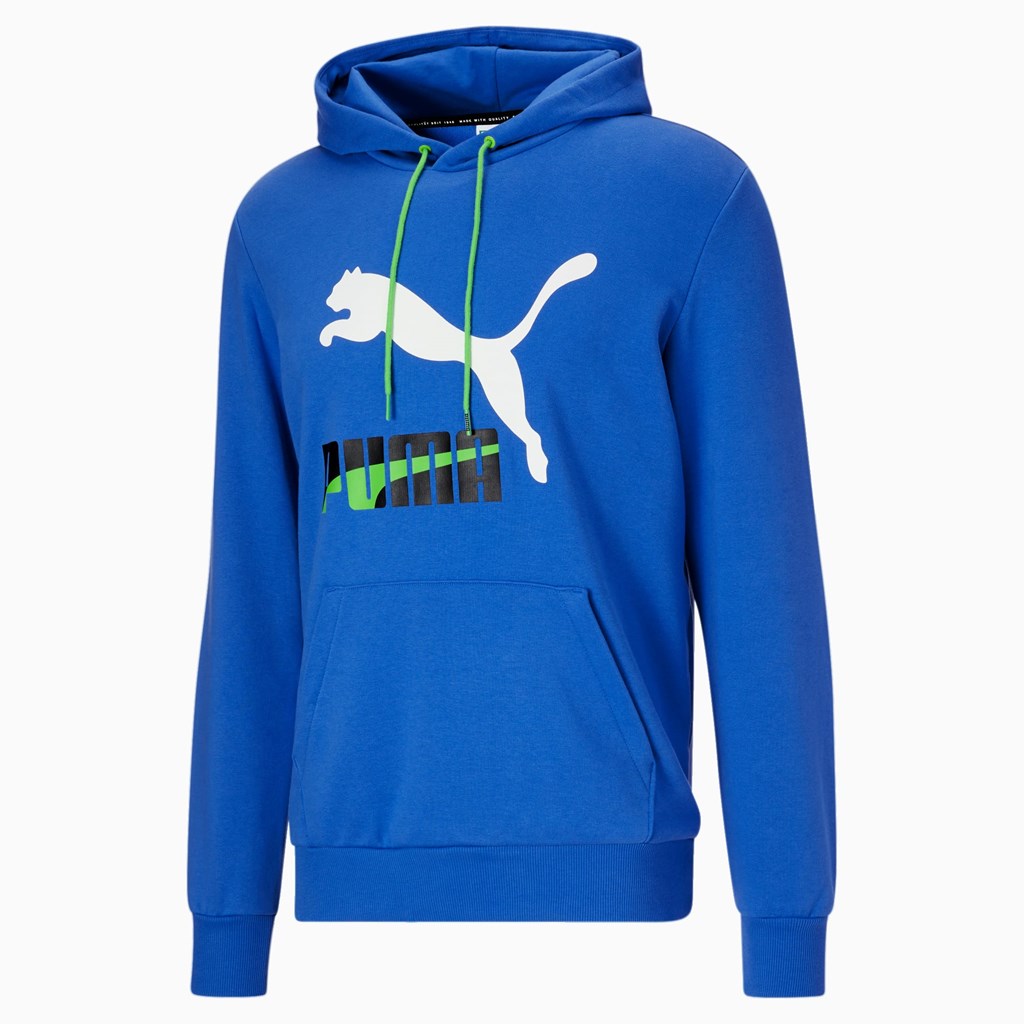 Nebulas Blue Puma Dazed Classics Logo Men's Hoodie | 6543RSKZT