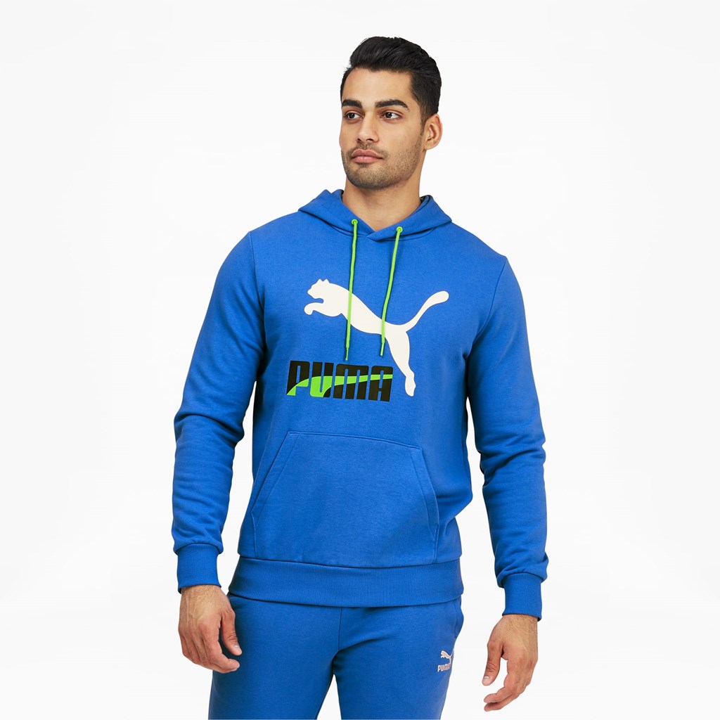 Nebulas Blue Puma Dazed Classics Logo Men\'s Hoodie | 6543RSKZT