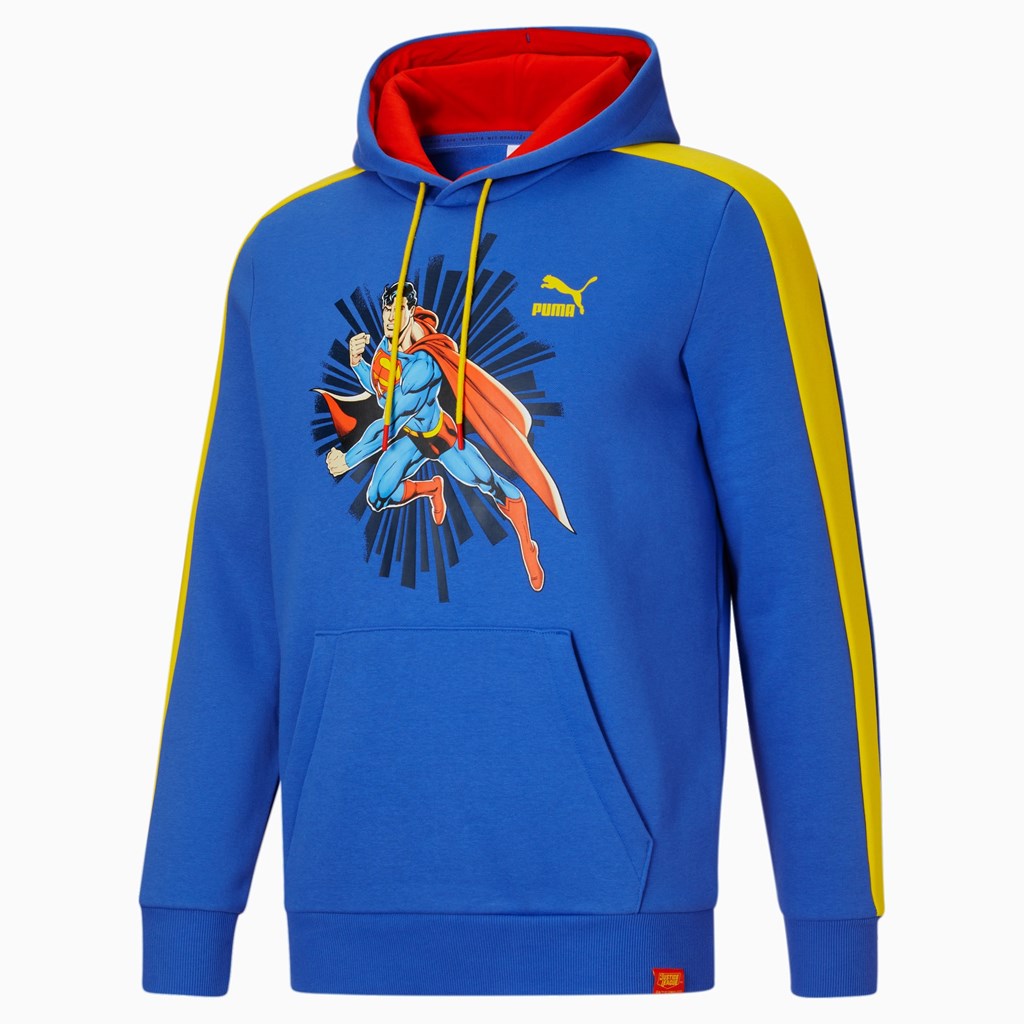 Nebulas Blue Puma PUMA x DC Justice League Superman Men\'s Hoodie | 7041HRPEV