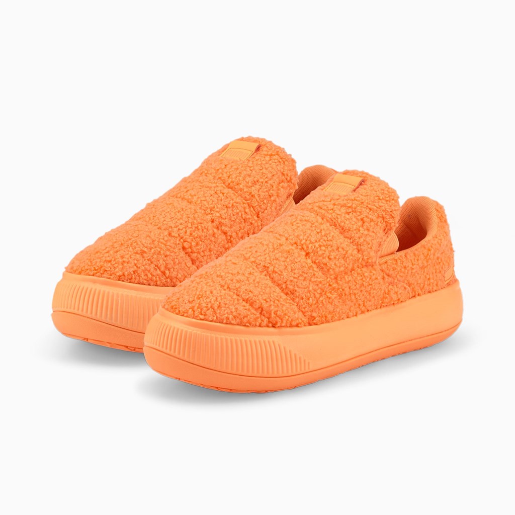 Neon Citrus Puma Suede Mayu Slip-On Teddy  Women's Shoes | 0645OGLRM