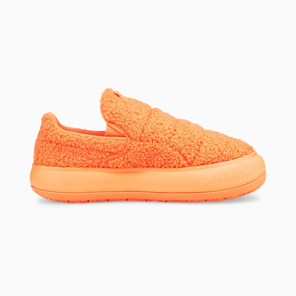 Neon Citrus Puma Suede Mayu Slip-On Teddy  Women's Shoes | 0645OGLRM