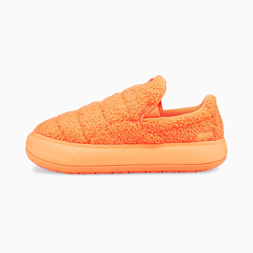 Neon Citrus Puma Suede Mayu Slip-On Teddy  Women\'s Shoes | 0645OGLRM