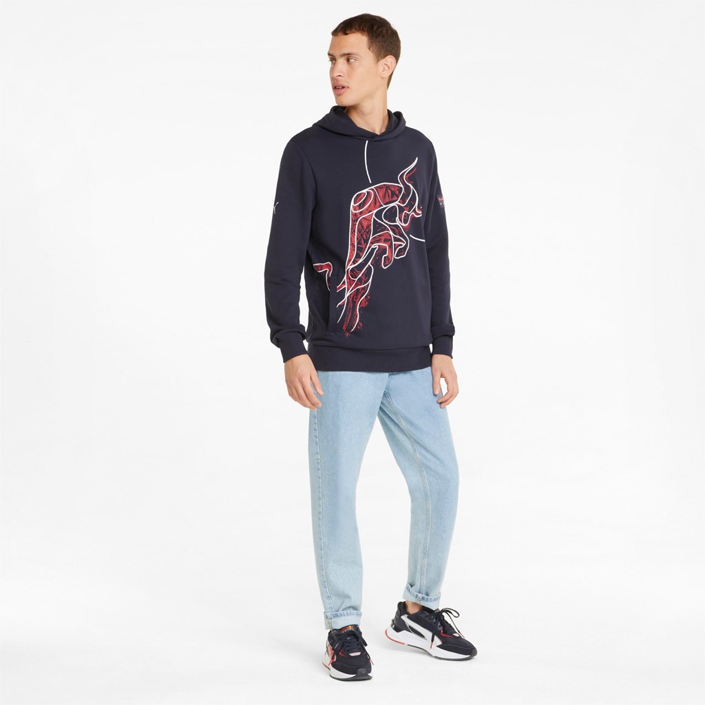 Night Sky Puma Red Bull Racing Dynamic Bull Men's Hoodie | 0839YIDAP