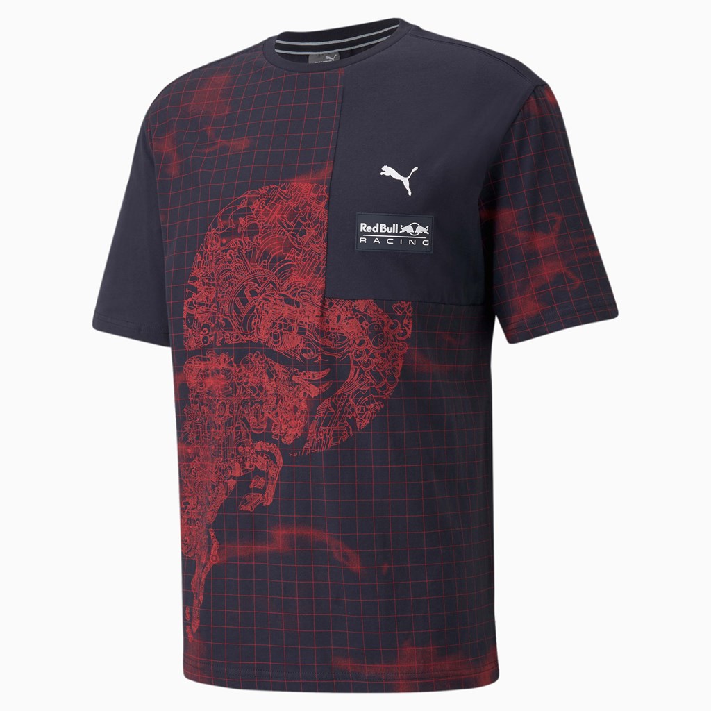 Night Sky Puma Red Bull Racing Printed Men's Tee | 5416NGHBV