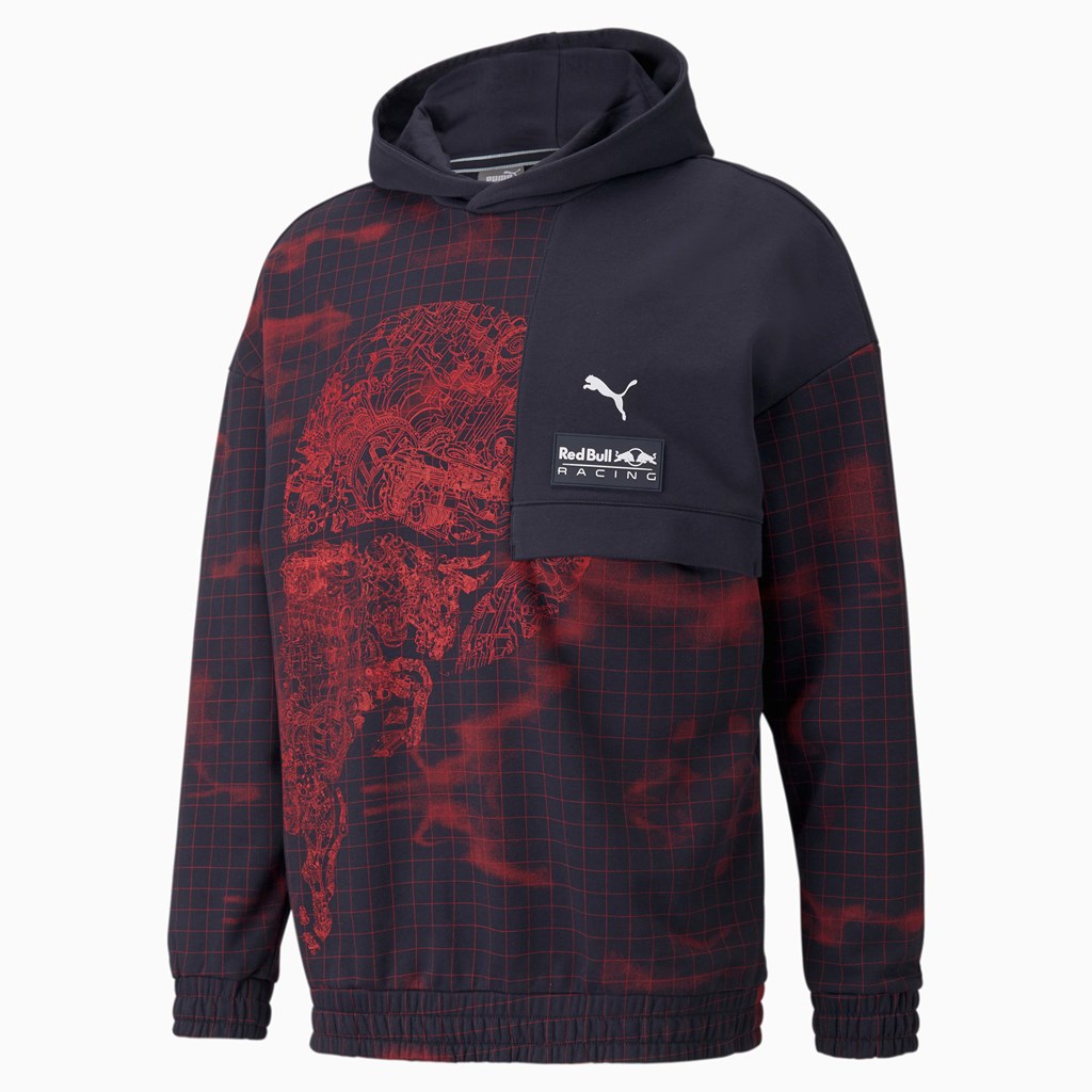 Night Sky Puma Red Bull Racing Printed Men's Hoodie | 9130DQZSV