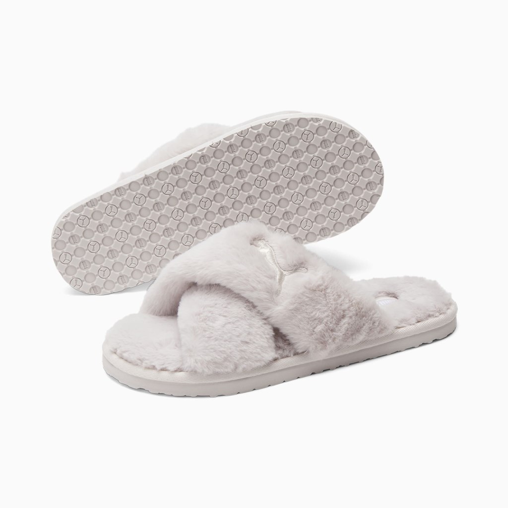 Nimbus Cloud White Puma Fluff X Strap  Women's Slide | 3506TGIAO