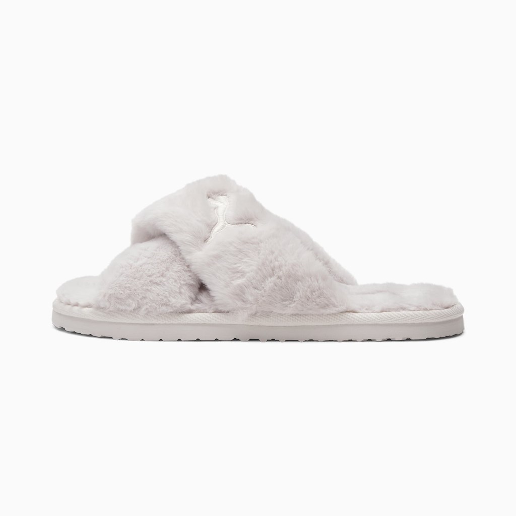 Nimbus Cloud White Puma Fluff X Strap  Women\'s Slide | 3506TGIAO