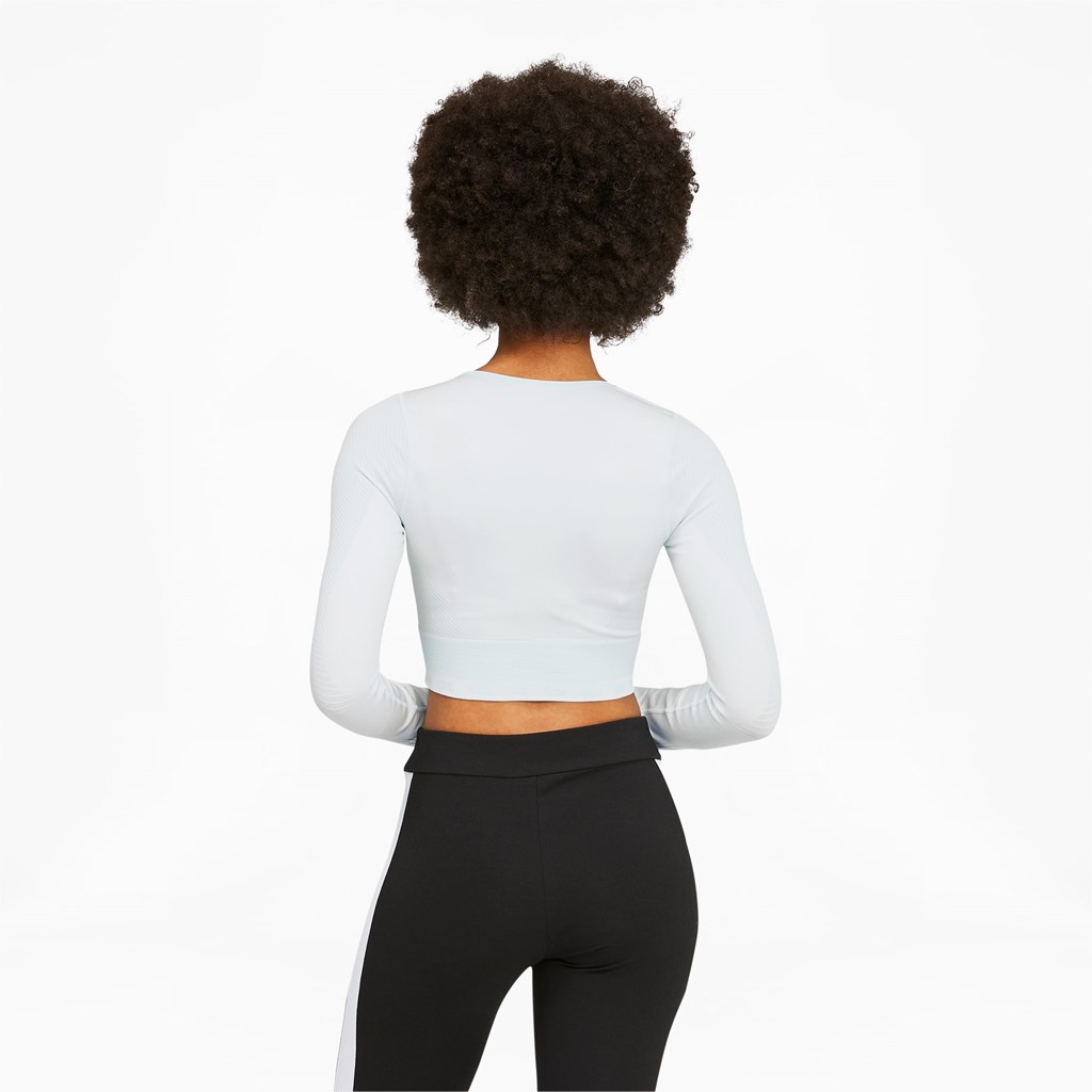 Nitro Blue White Puma FORMKNIT SEAMLESS Long Sleeve Training Women's Tee | 4207LDAPK