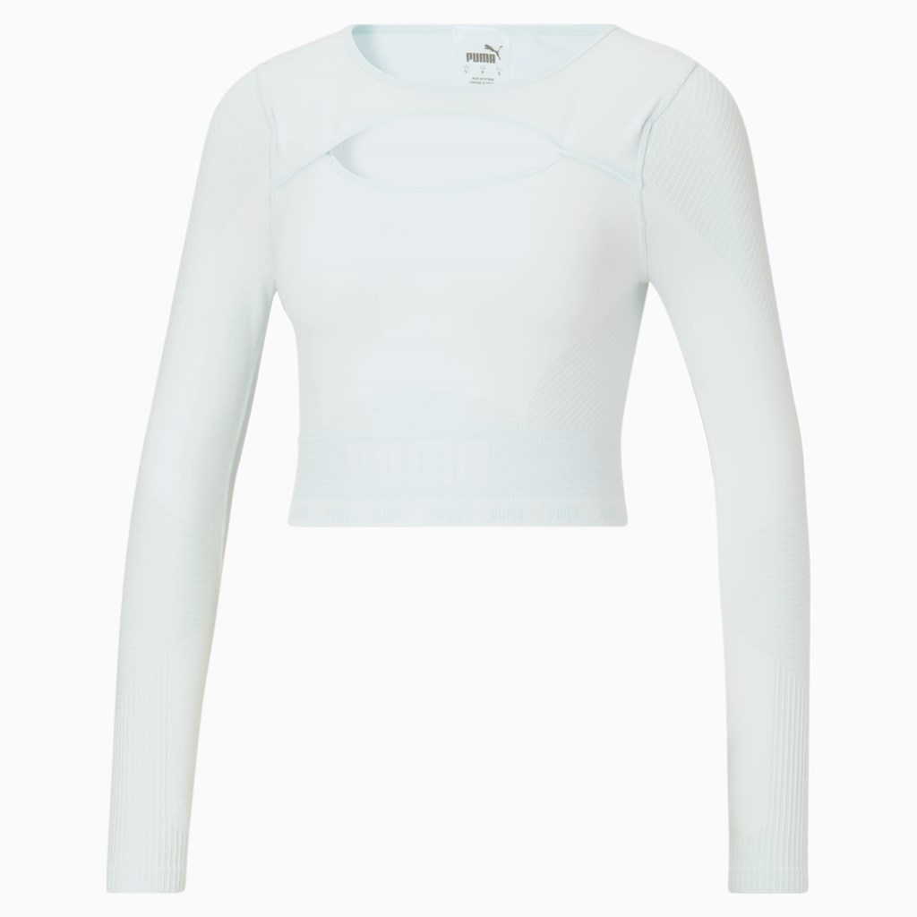 Nitro Blue White Puma FORMKNIT SEAMLESS Long Sleeve Training Women's Tee | 4207LDAPK