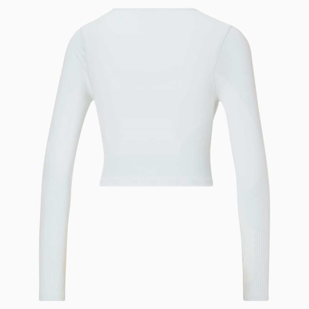 Nitro Blue White Puma FORMKNIT SEAMLESS Long Sleeve  Training Women's Tee | 8329PKHNZ