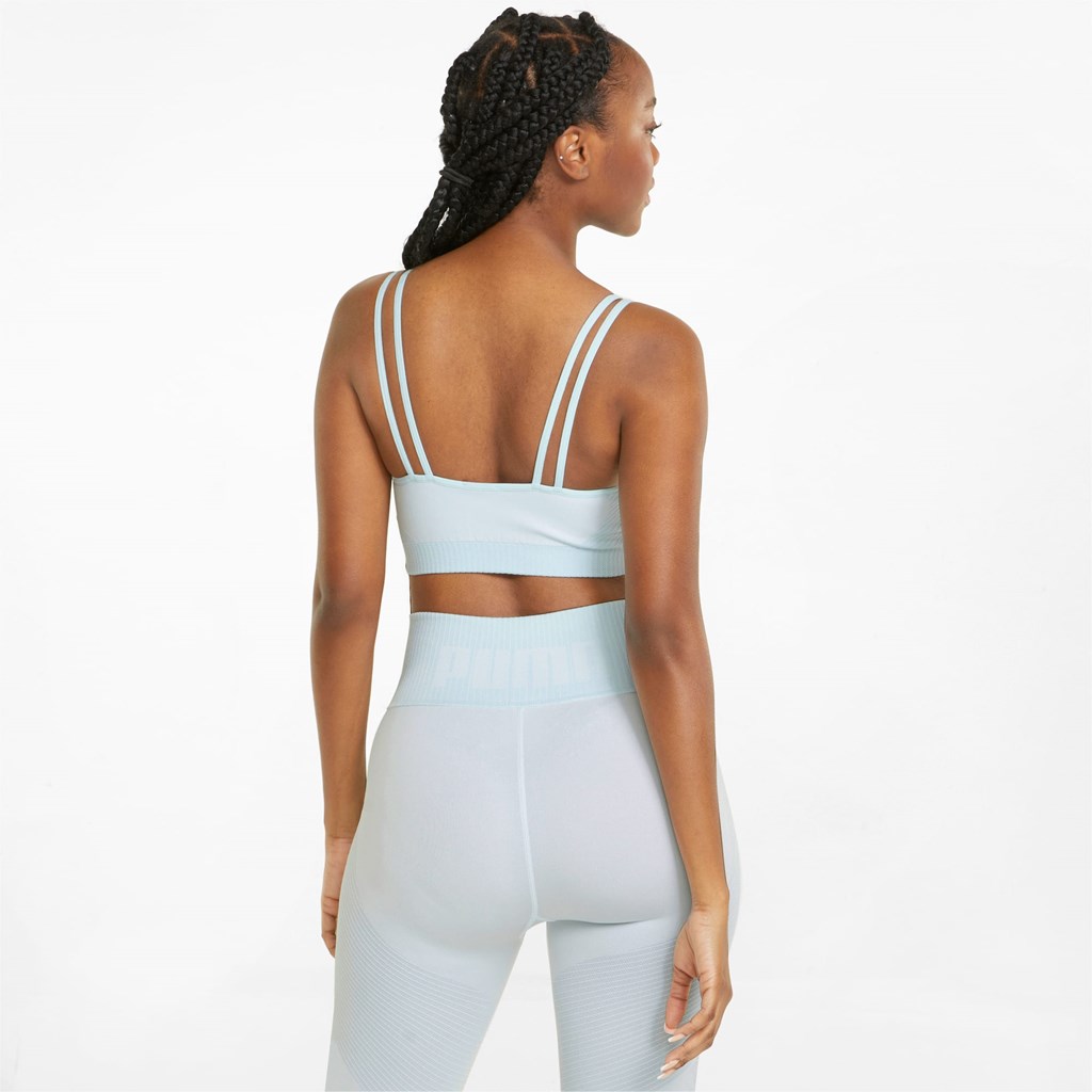 Nitro Blue White Puma Low Impact FormKnit Training Women's Sports Bra | 3719PAVNF