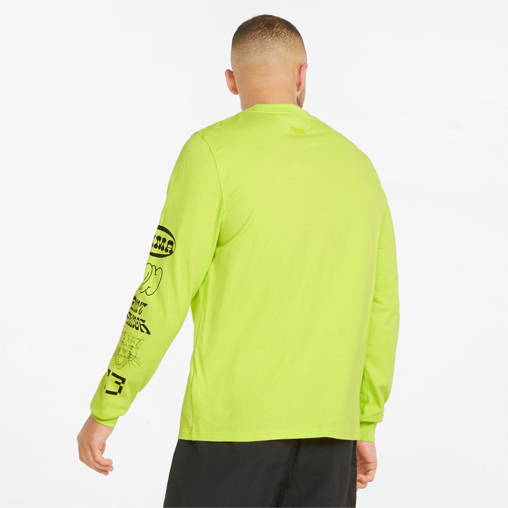 Nrgy Yellow Puma Qualifier Long Sleeve Basketball Men's Tee | 2403GSZQL