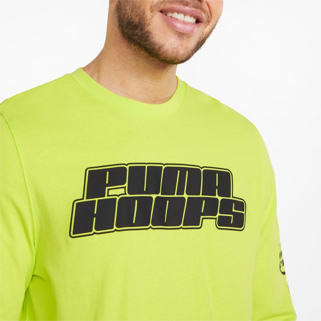 Nrgy Yellow Puma Qualifier Long Sleeve Basketball Men's Tee | 2403GSZQL