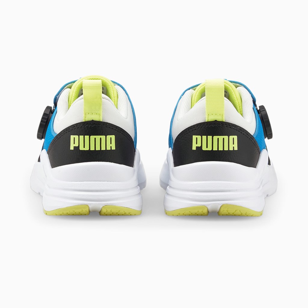 Ocean Dive / Yellow Alert Puma Wired Run Disc JR Girls' Sneakers | 0481UTWGX