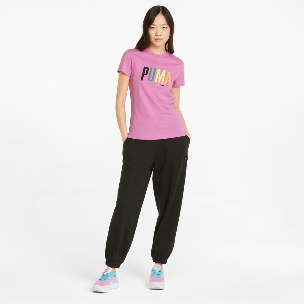 Opera Mauve Puma Sportswear by PUMA Graphic Women's Tee | 9453BUWCN