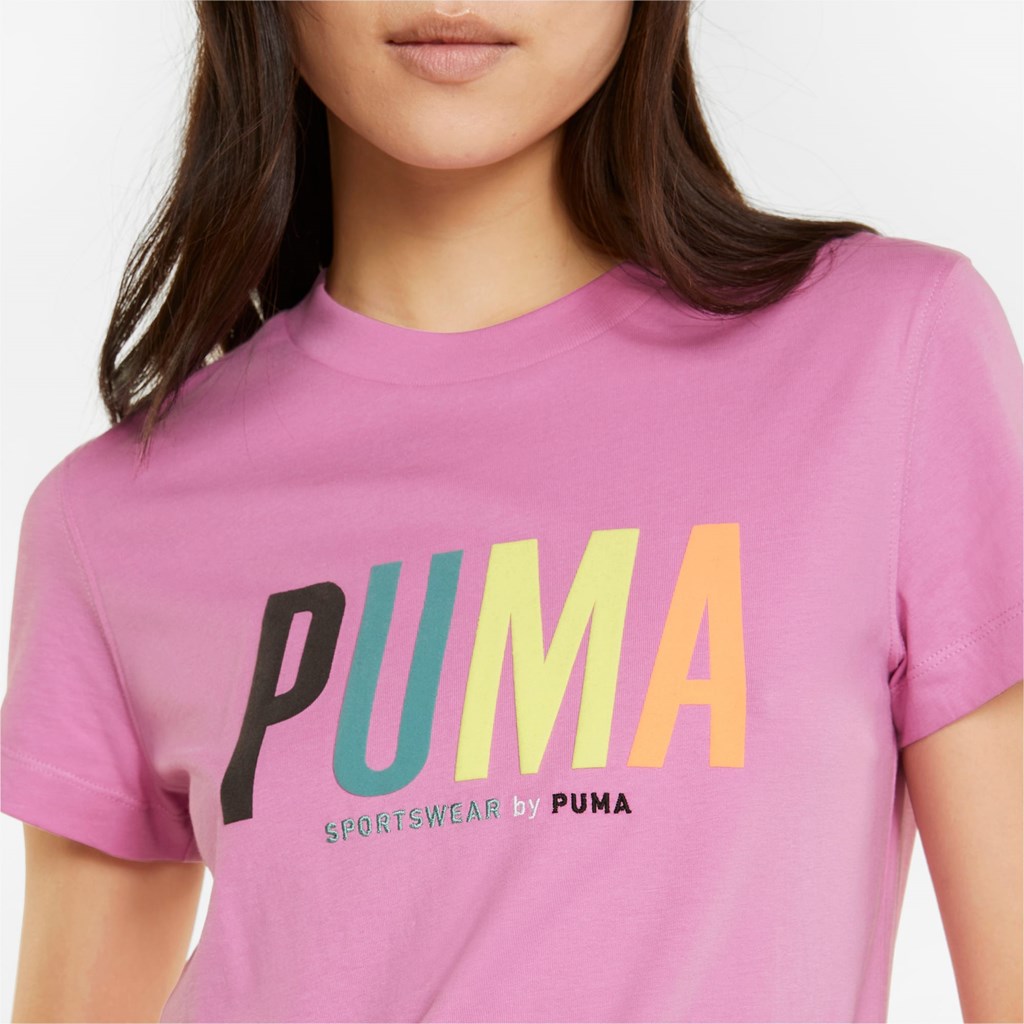 Opera Mauve Puma Sportswear by PUMA Graphic Women's Tee | 9453BUWCN