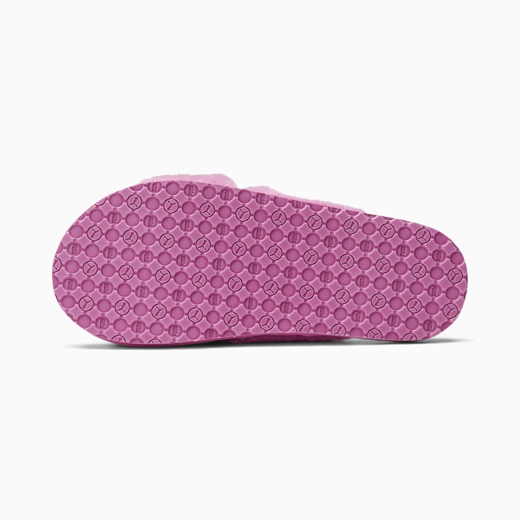 Opera Mauve White Puma Fluff X Strap  Women's Slide | 8931LBXER